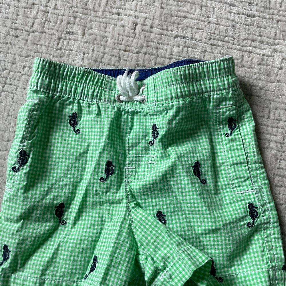 Ralph Lauren Green Swim Trunks with Penguin Print - infant boy 6-12 months